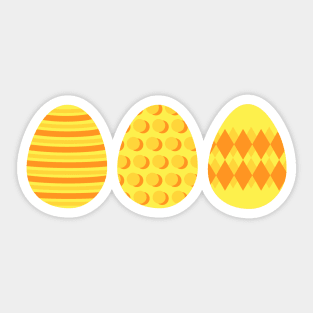 Eggspert Easter Eggs - Decorated Eggs in Yellow and Orange Sticker